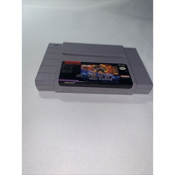 Vintage SNES Super Nintendo - POPULOUS - CIB Video Game Cartridge Only - Picture 10 of 10
